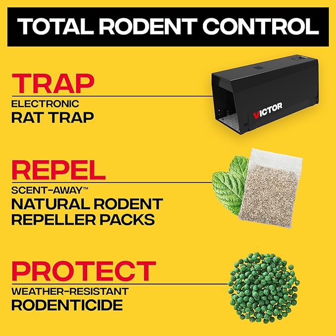 Victor Indoor Electronic Rat Trap, Humane Electric Rat Traps Indoor for Home, No Touch, No See Traps - M241B - Quickly and Humanely Kill Rats Indoors - 1 Pack