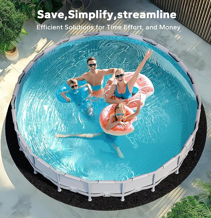 POOLHACKER 10' x 15' Oval Pool Liners for Above Ground Swimming Pools, Durable Geotextile Material, Easy to Install, Extends Life to The Line, Under Pool Padding