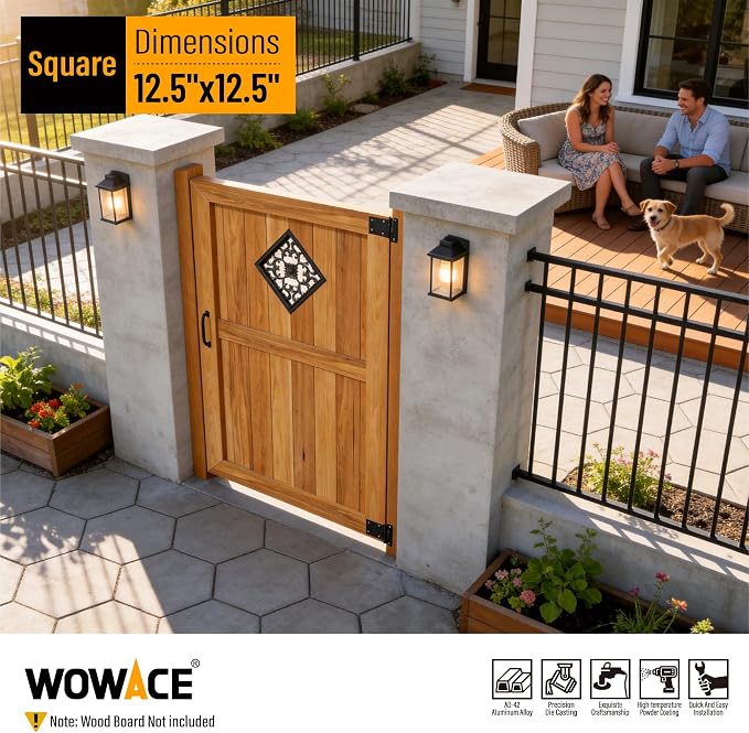 Decorative Inserts for Fence Gates, Aluminum Alloy Ornamental Panels Outdoor Home Garden Decor, Square, 12.4"x12.4"
