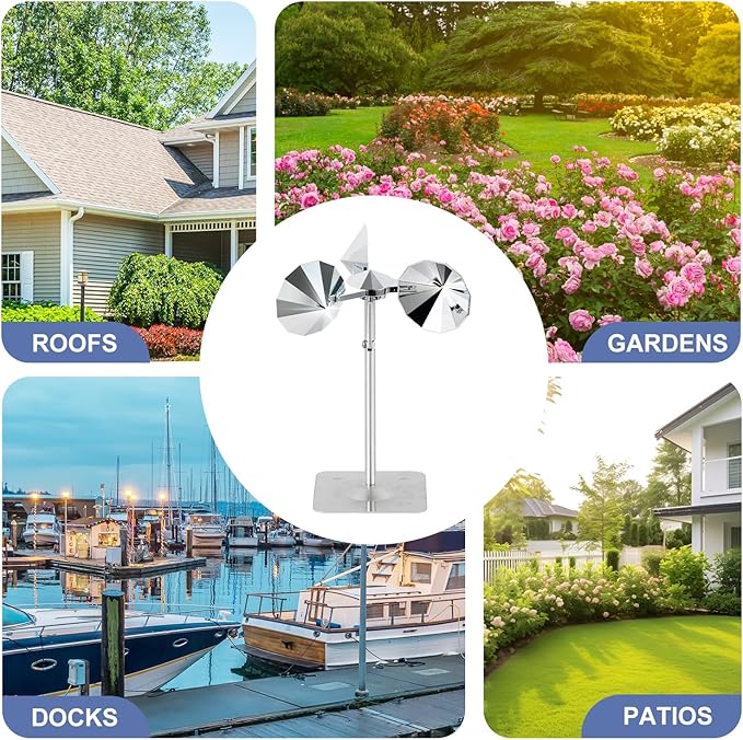 OFFO 4 PCS Bird Scare Reflective Device, Bird Reflector Keep Pigeon Woodpeckers and Sparrows Away for Outdoor Use Boats Roofs Gardens