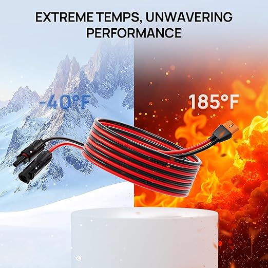 ECO-WORTHY Solar to XT60i Cable 12AWG 10FT Extension Cable Solar Connector to XT60i Adapter Cable for Portable Power Station LiFePO4 Battery