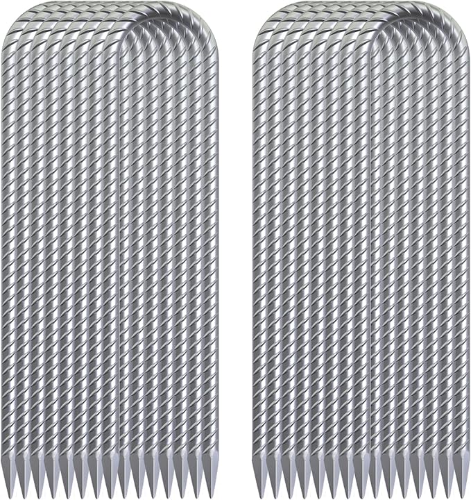 16 Inch Heavy Duty Trampoline Stakes, U Shaped Rebar Ground Anchors for High Wind, 3/8" Thick Steel U Shaped Stakes for Trampoline, Tent, Canopy, Swing Set, Playground & Bounce House, 8 Pack