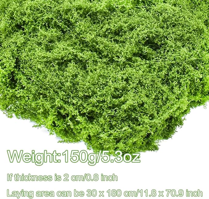 Fake Moss for Potted Plants,Green Moss for Crafts Artificial Floral Moss for Planters Green Moss Decor for DIY Table Centerpieces Faux Moss Filler for Indoor Outdoor Fairy Gardening Decor