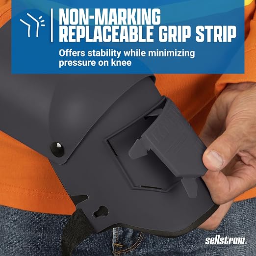 Sellstrom Ultra Flex KneePro Professional Knee Pads for Men & Women with Thick Foam Cushioning & Heavy Duty Hard Outer Shell - Adjustable Straps with Quick-Clips & Ergonomic Metal Hinges - for Construction Work, Gardening, Roofing, Flooring