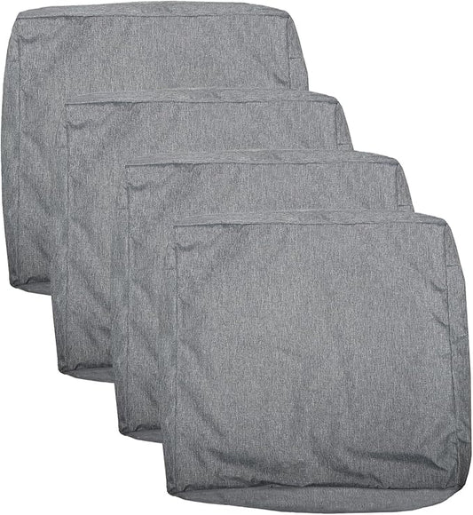 Patio Seat Cushion Covers,Washable Slip Covers Replacement,Waterproof Outdoor Furniture Chair Cushion Pillow Seat Cover for Couch,Garden,Sofa,Gray,24"×22"×4"(4 Covers Only)