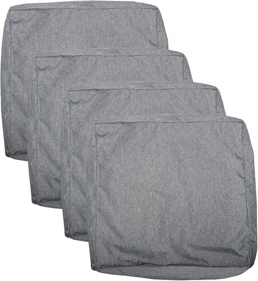 Patio Seat Cushion Covers,Washable Slip Covers Replacement,Waterproof Outdoor Furniture Chair Cushion Pillow Seat Cover for Couch,Garden,Sofa,Gray,24"×24"×4"(4 Covers Only)