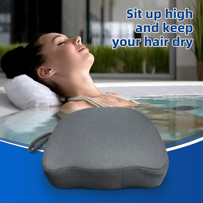 Hot Tub Booster Seat for Adults, Quick-Drying Portable Cushion with Weighted Module for Quick Sinking, Suitable for Hot Tub Booster Seat, Inflatable Hot Tub, Pool (1 Pack Gray)