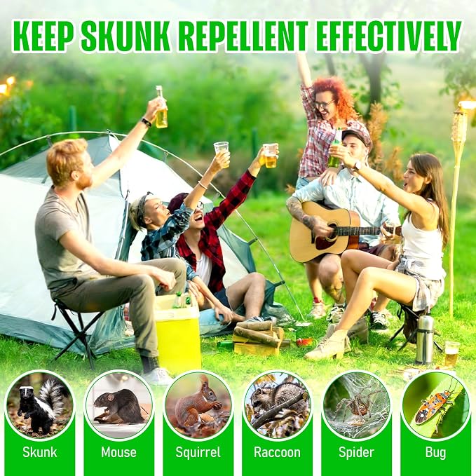 36 Pack Skunk and Raccoon Repellent for Yard, Powerful Peppermint Keep Rodent, Mice, Skunk, Raccoon, Squirrel Away from Yard Garden Lawn, Safe for Pets & Family