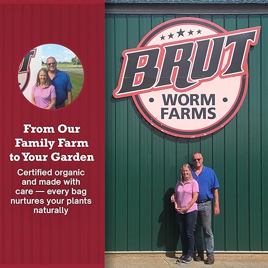 Brut Organic Cow Compost - 1 Cubic Ft - Nutrient-Rich Fertilizer for Thriving Gardens - Safe, Pure, and Effective, (2 Pack)