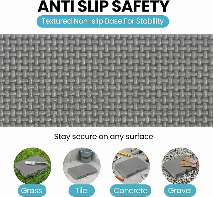 Extra Thick Foam Kneeling Pad for Gardening and Exercise Soft Comfortable Knee Cushion Mat for Floor Work Yard Tasks and Home, Set of 2 Large Grey