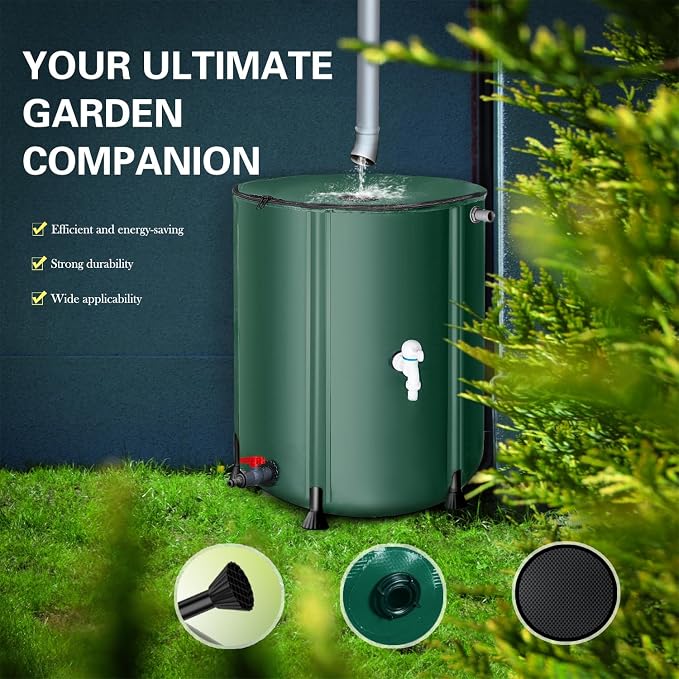 200 Gallon Collapsible Rain Barrel, Foldable Outdoor Water Tank with Faucet, for Garden Irrigation Water Storage (200Gal)