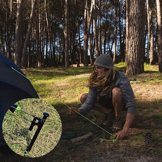 12 Pack Tent Stakes Heavy Duty Metal Tent Pegs for Camping Steel Tent Stakes 12 inch Unbreakable and Inflexible