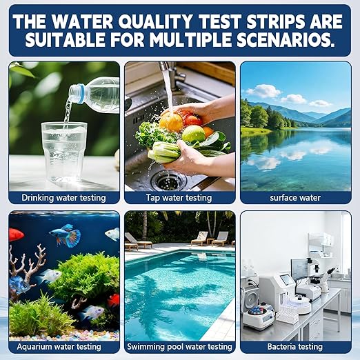 20 in 1 Water Tester for Drinking Water, Well Water Testing Kit, Suitable for Household Tap Water, Natural Water Quality Testing, Can Detect Water Hardness, Chlorine, Lead, Ph, Etc. (123 Test Strips)
