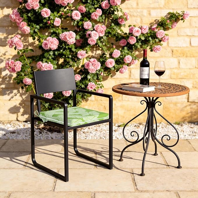 COZYVIDA Outdoor Dining Chair Cushion Set of 4, 20"x20" Square Seat Pads with Tie Straps and YKK Zippers, 30D High-Density Foam, Water-Resistant Fabric,UV-Resistant 1000+ Hrs