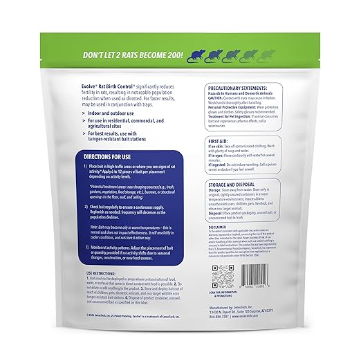 Evolve Rat Birth Control Soft Bait Sausages – 6 lbs | Scientifically Proven Rat Population Control | Not a Poison, Long-Term Population Management (Packaging May Vary)