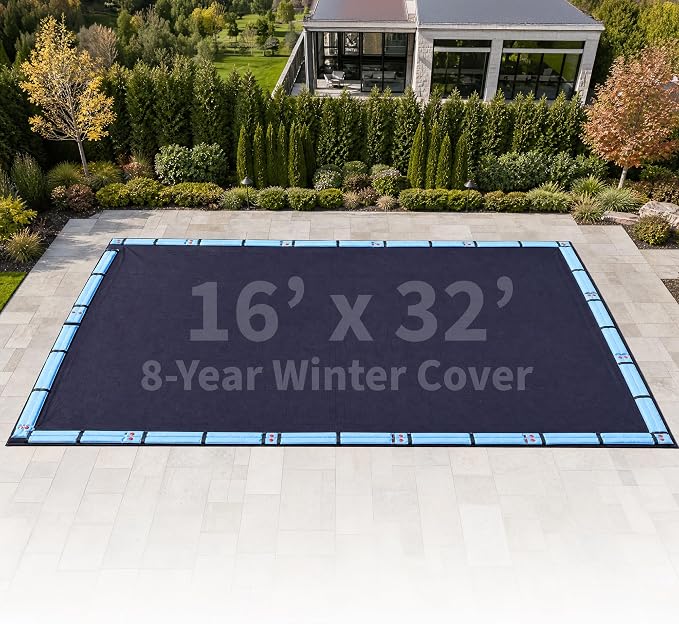 Blue Wave 8-Year 16-ft x 32-ft Rectangular In Ground Pool Winter Cover