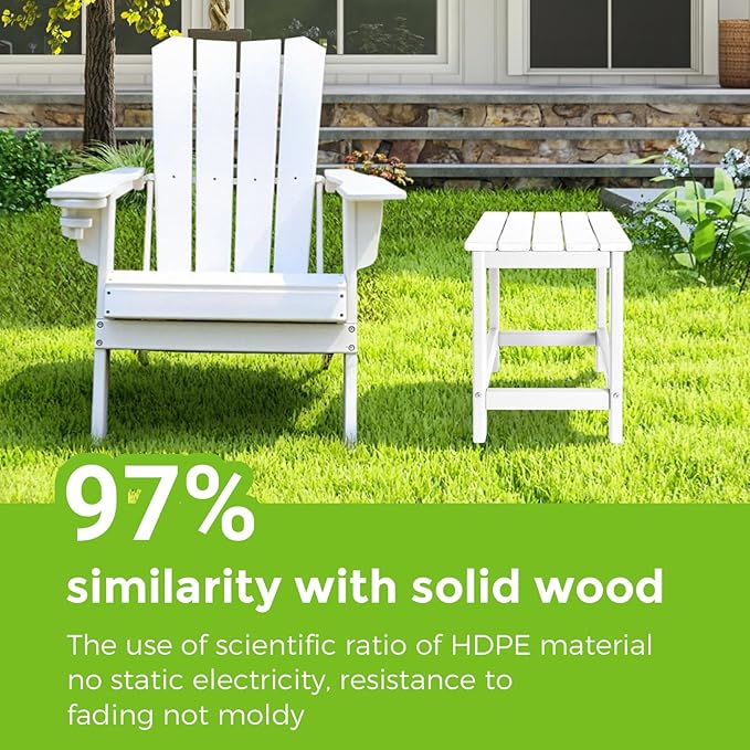 GARDENSTAR Outdoor Side Tables Adirondack, HDPE Small Table for Patio,Outside End Table for Porch, Deck, Pool, Weather Resistant/Easy Maintenance