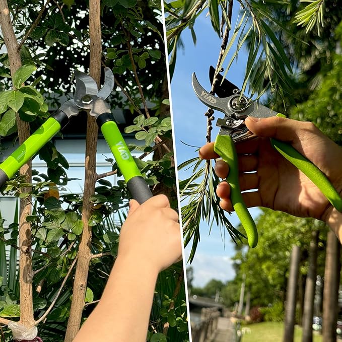 Loppers for Tree Trimming 15"Branch Cutter & Pruning Loppers Set Rust-Resistant Bypass Pruners Tree Trimmer Clippers,1"Cut Diameter,Short Handle Garden Shears Tools for Gardening Yard,Limb,Plant 2Pcs