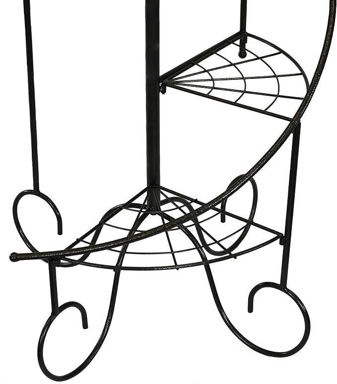 Sunnydaze 4-Tier Metal Iron Plant Stand, Spiral Staircase Design, Set of 2, 56-Inch