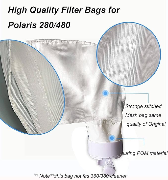 Pool Spa Part 2 Pack Nylon Mesh 280 All Purpose Bag Replacement Fits for Polaris 280, 480 Pool Cleaner All Purpose Bag K13 K16