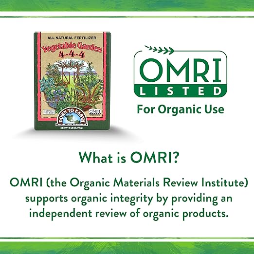Down To Earth All Natural Fertilizers Organic Vegetable Garden - Plant Food for Vegetables, Herbs, Greens and Raised Beds 4-4-4, 5 lb
