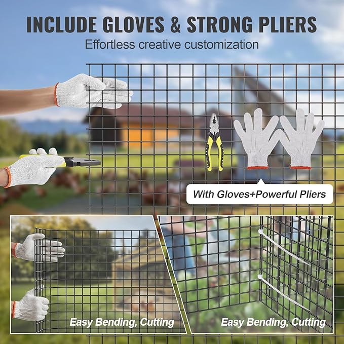 VEVOR Hardware Cloth, 48'' x 100' 1/2inch Galvanized Wire Mesh Roll, 19 Gauge Chicken Wire Fencing Roll, Vinyl Coating Metal Wire Mesh for Chicken Coop Barrier, Rabbit Snake Fences, Poultry Enclosures