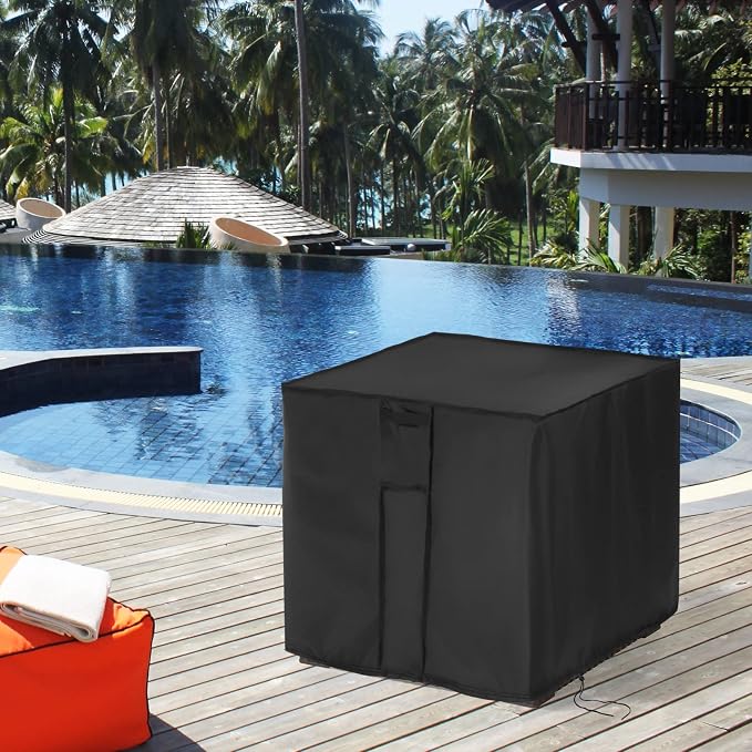 Kingling Outdoor Cooler Table Cover for Keter Cooler Tables, Waterproof Patio Storage Cooler Table Cover Patio Side Table Covers - 18''L x 18''W x18''H