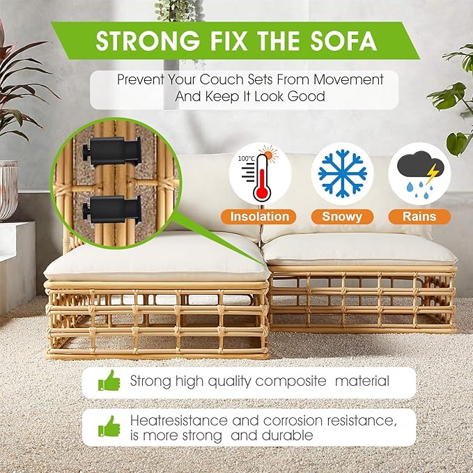 Adjustable Outdoor Furniture Clips Patio Sofa Sectional Chair Clips, Rattan Furniture Clamps Wicker Chair Fasteners, Connect the Sectional or Module Outdoor Couch