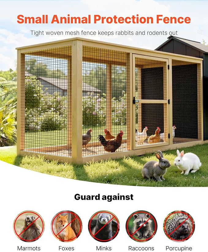 VEVOR Hardware Cloth 36 in x 25 ft, 2 x 3 in Mesh 16 Gauge Galvanized Wire Mesh Roll, Weather-Resistant Vinyl Coated Chicken Wire Fencing, Heavy Duty Welded Garden Plant Fencing for Rabbit Cage Snake