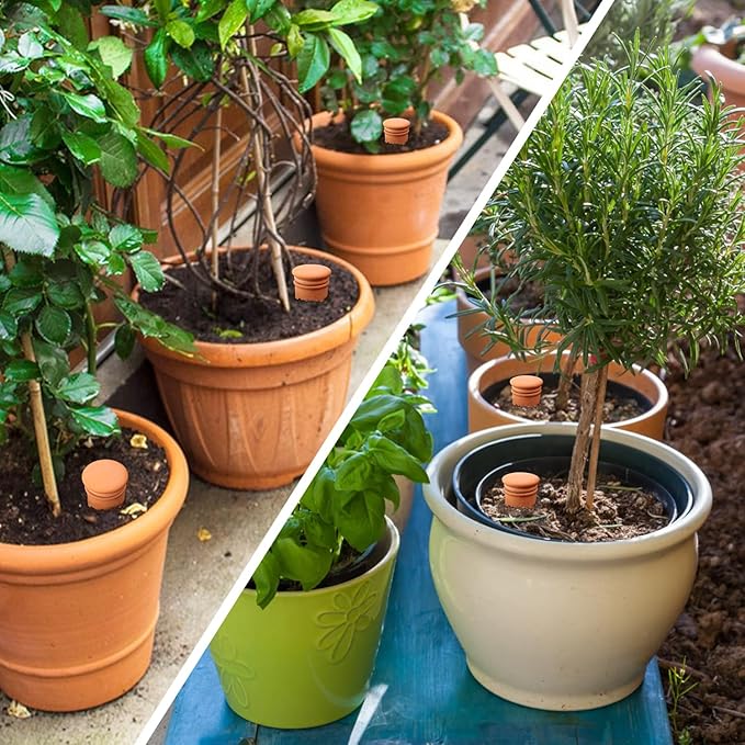4pcs 3.1in Plant Self Watering Globes Ollas Watering Pots Drip Irrigiation Olla System Terra Cotta Clay Irrigation Pots Terracotta Self Watering