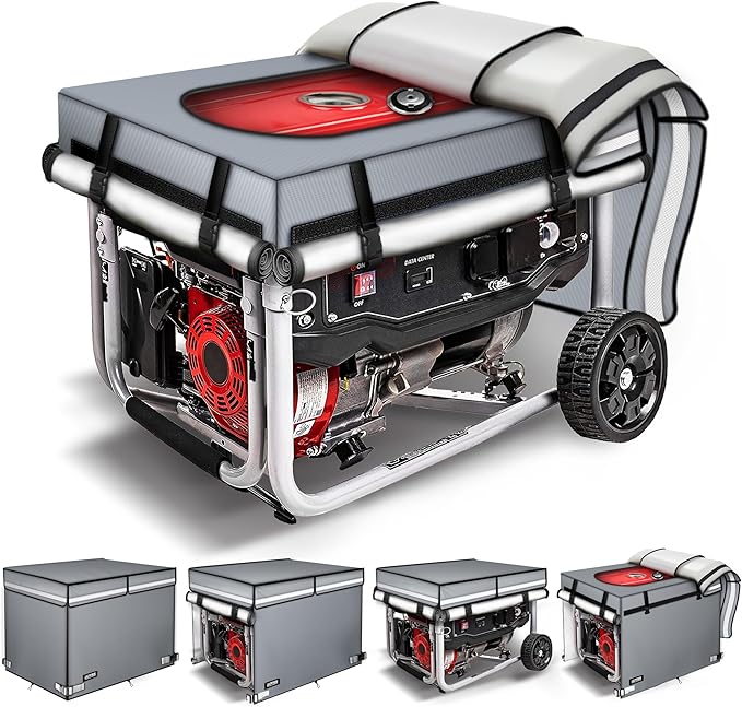 Generator Cover, 28 "L x 20" W x 20 "H Generator Covers while Running, 900D+210D 100% Waterproof And Tear-resistant Oxford Cloth. Fits Most 3000-4500 Frame Type Generators,Gray.