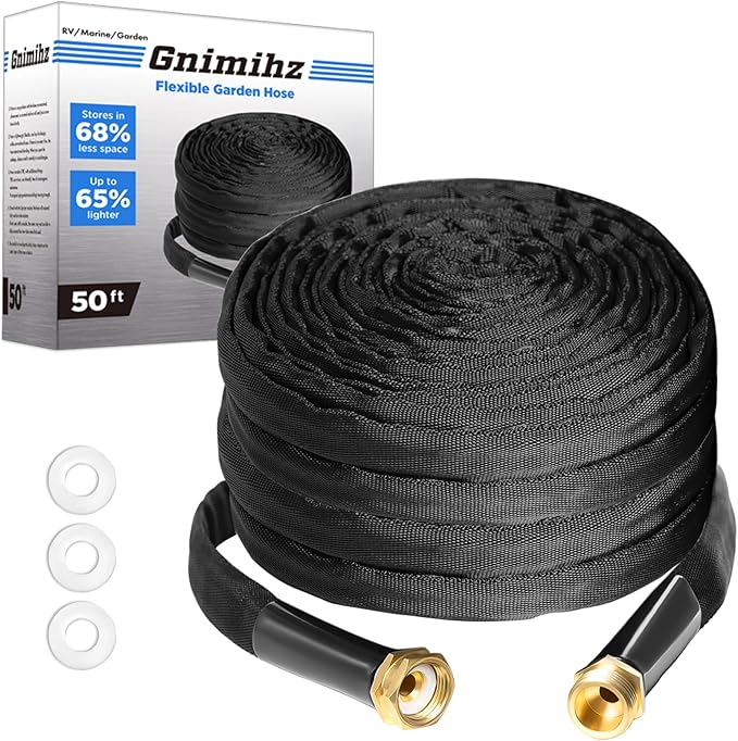 3/4" Garden Hose 50 ft, Made of TPE (BetterThan PVC/Hybrid Polymer), Lightweight yet Durable Water Hose with Ergonomic Grip, Drinking Water Safe Material, All-Weather, 3/4" GHT Fittings