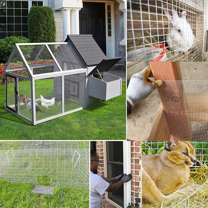 SEBOSS Hareware Cloth 1/2 inch 48 x 100 Ft 19-Gauge, Hot-dip Galvanized After Welding, Chicken Wire Fencing, Gopher Wire, Wire Mesh Roll, Wire Cloth, and Long-Lasting Wire Fencing Use