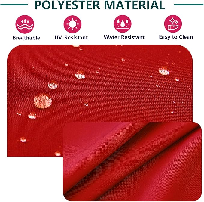 FLYMEI Patio Cushion Covers 18x18x2 Waterproof Outdoor Cushion Cover Replacement 2Packs Outdoor Seat Cushion Slipcover for Rattan Chair Sofa, Red, Christmas Pillow Decoration