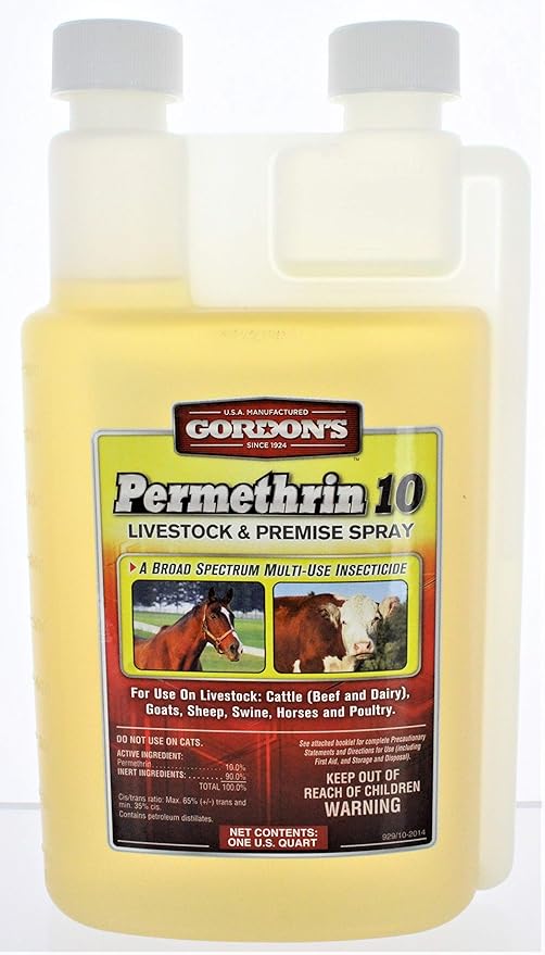 GORDON'S Permethrin 10 Livestock & Premise Spray, 1 Quart, 9291082
