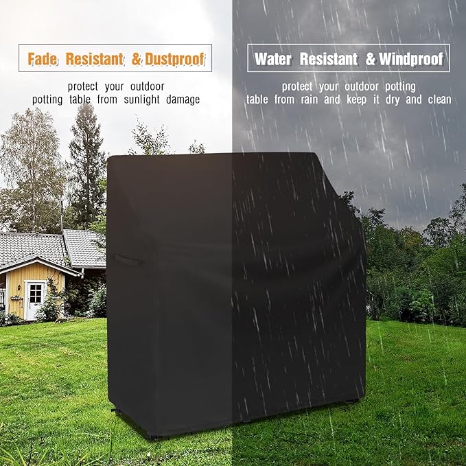 Potting Bench Cover,51"x22"x58", Waterproof Outdoor Cabinet Cover for Backyard Discovery 48" Outdoor Potting Bench Table, Protective Covers for Planting Garden Table