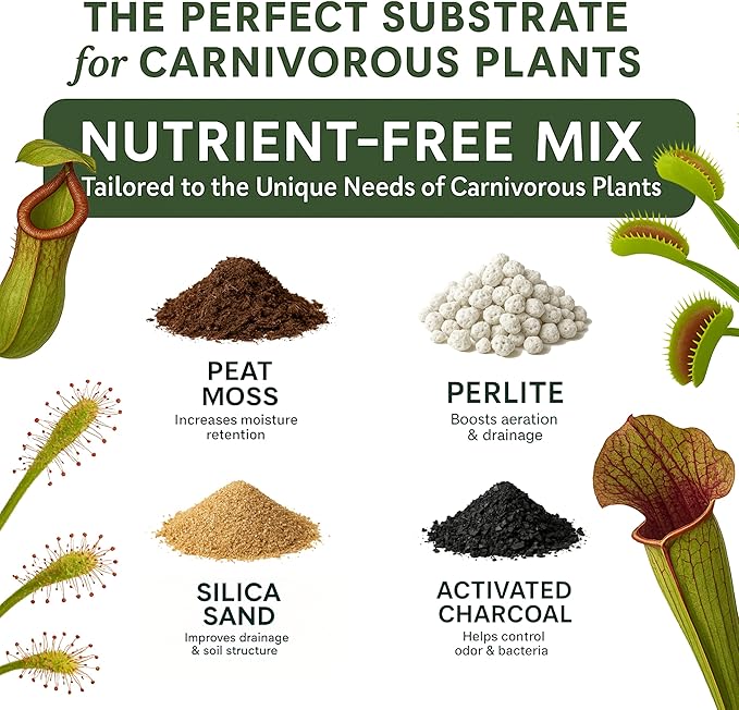 BOG BOSS - Premium Carnivorous Plant Soil Blend | Ideal for Venus Flytraps, Sundews, Nepenthes Pitcher Plants & Butterworts (1 QT)