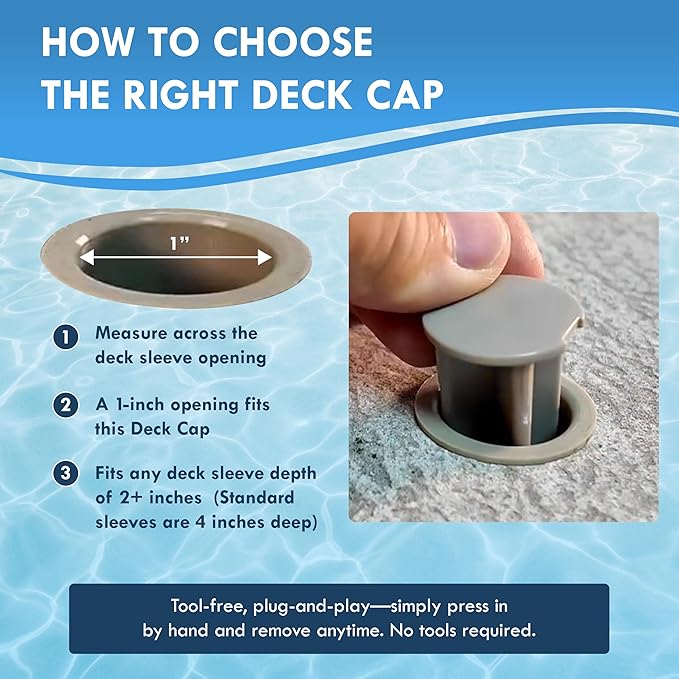 Pool Fence Caps – Putty 25 Pack of 1-Inch Pool Fence Hole Caps – Used for Covering Deck Sleeves in Safety Fencing – Protects Pool Areas When Fence is Removed – Compatible with Most Systems