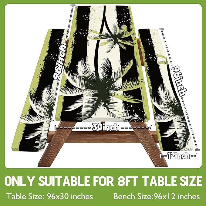 Picnic Table Cover with Bench Covers Tablecloth Glamping Essentials Gear Table Cloth Outdoor Summer Motorhome Cool Fun Unique Ideas Gifts for Camper Camping Lovers RV Owner Family Couple Men Male Dad