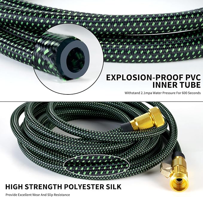 FrutPunch Garden Hose 25 FT,Non-Expanding,10 Functional Nozzles,Garden Hose anti-kink,Heavy Duty Flexible Water Hose 25 FT,Suitable for Outdoor,Yard, Lawn, Car Washing and Other Scenes. (25ft)
