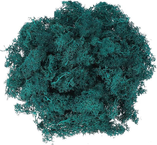 uxcell Preserved Reindeer Moss, 7oz Fake Moss for Crafts Artificial Dried Moss for Decoration Terrariums Potted Plants, Blue Green