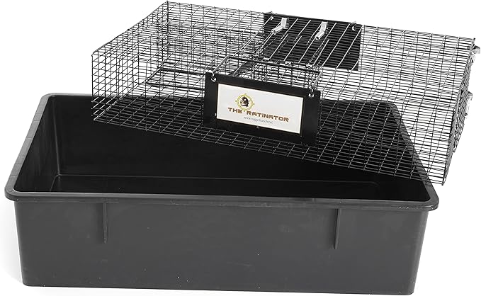 Rugged Ranch 4‑Pack Ratinator Multi‑Catch Rat Trap, Wire Cage, 26.5"x16.5"x6" Each - Live Catch‑and‑Release, 2‑Door Humane Rodent Control, No‑Poison Outdoor Use