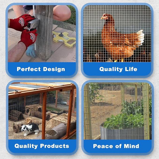 Hardware Cloth 1/2 inch 48" x 100' 19 Gauge - Versatile Chicken Wire Mesh Roll Ideal for Welded Wire Fencing, Gopher Control, and Reliable Chicken Coop Solutions