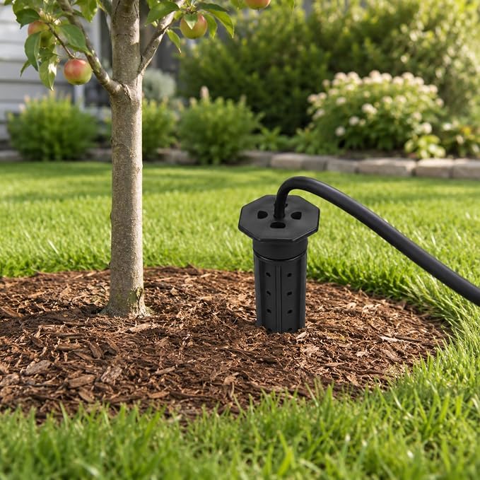 Junkin 6 Pack Tree Watering Stake Large UV Protected ABS Plastic Deep Root Irrigation Spike for Garden Shrubs Bushes Shrubs Flowers Fruits Vegetables Potted Plants (8 Inch)