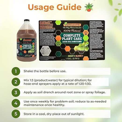 Liquid Soil Conditioner Concentrate (1 Gallon) – OMRI Listed Formula for Soil Health, Root Strength & Plant Vitality – for Indoor Plants, Lawn & Garden