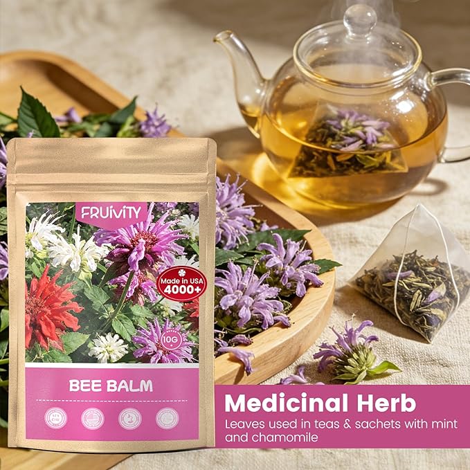 4000+ Bee Balm Seeds for Planting, Color Mix Native Wildflower Seeds, Non-GMO Heirloom & Open Pollinated Perennial Flower Seeds to Plant Outside Flower Herb Garden