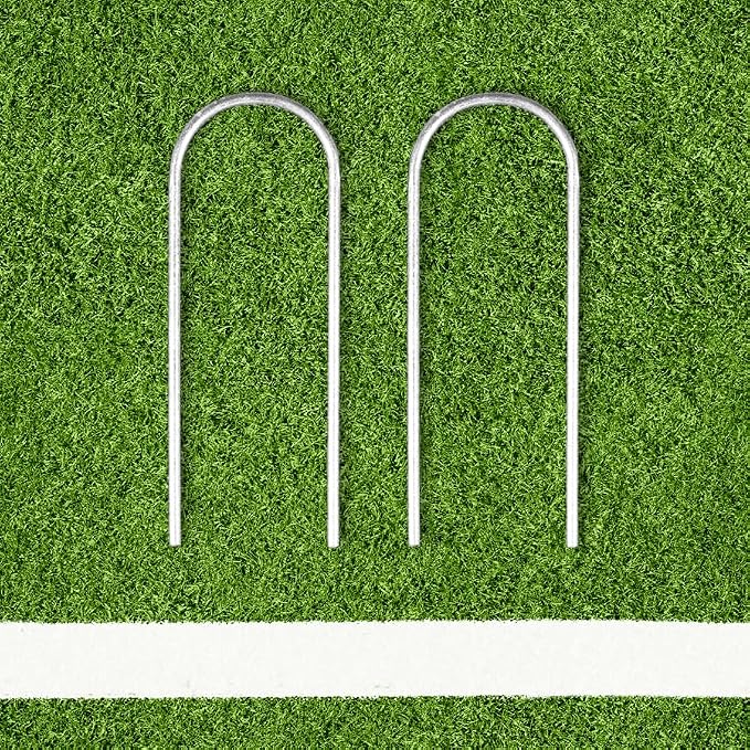 FORZA Steel U-Peg Ground Anchors | Heavy-Duty Galvanized Stakes for Soccer Goals Garden Yards Tents SOD Pins Lawn Landscaping Staples – Multiple Sizes & Packs (4, 10 Inch)