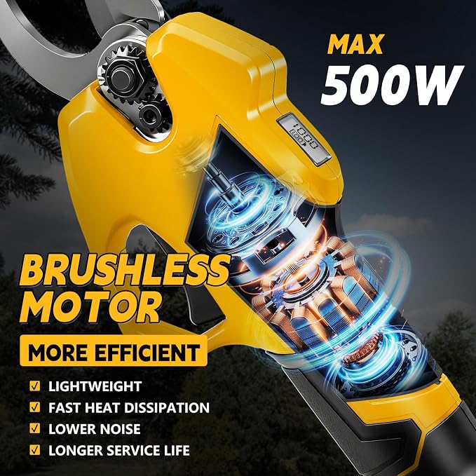 Cordless Pruning Shears for Dewalt 20V Battery, Brushless Pruner with 0.6" / 1.2" Cutting Diameter, LCD Display, SK5 Blades, Electric Pruning Shears for Gardening Tree Pruning (NO Battery)