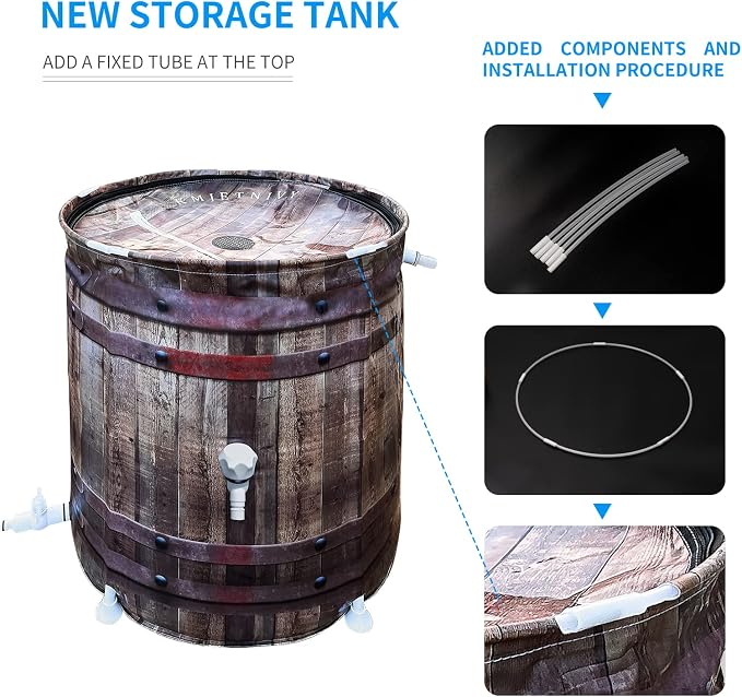 Rain Barrel Anti-Collapse Collapsible Rainwater Collection System,Portable Water Storage Tank,Garden Water Catcher