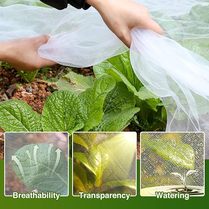 10 X100FT Garden Mesh Netting Barrier, Fruit Tree Plant Netting for Vegetable Blueberry Bushes Protection